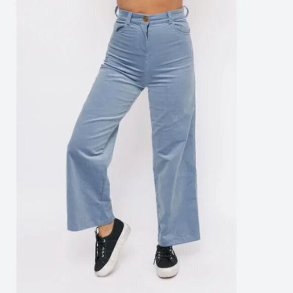 Smash + Tess NWT City Wide Leg Cordory Ankle Grazers in Pacific Blue size XXS - Picture 2 of 12